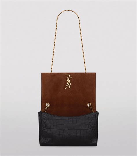 ysl crocodile bag brown|saint laurent kate reversible bag.